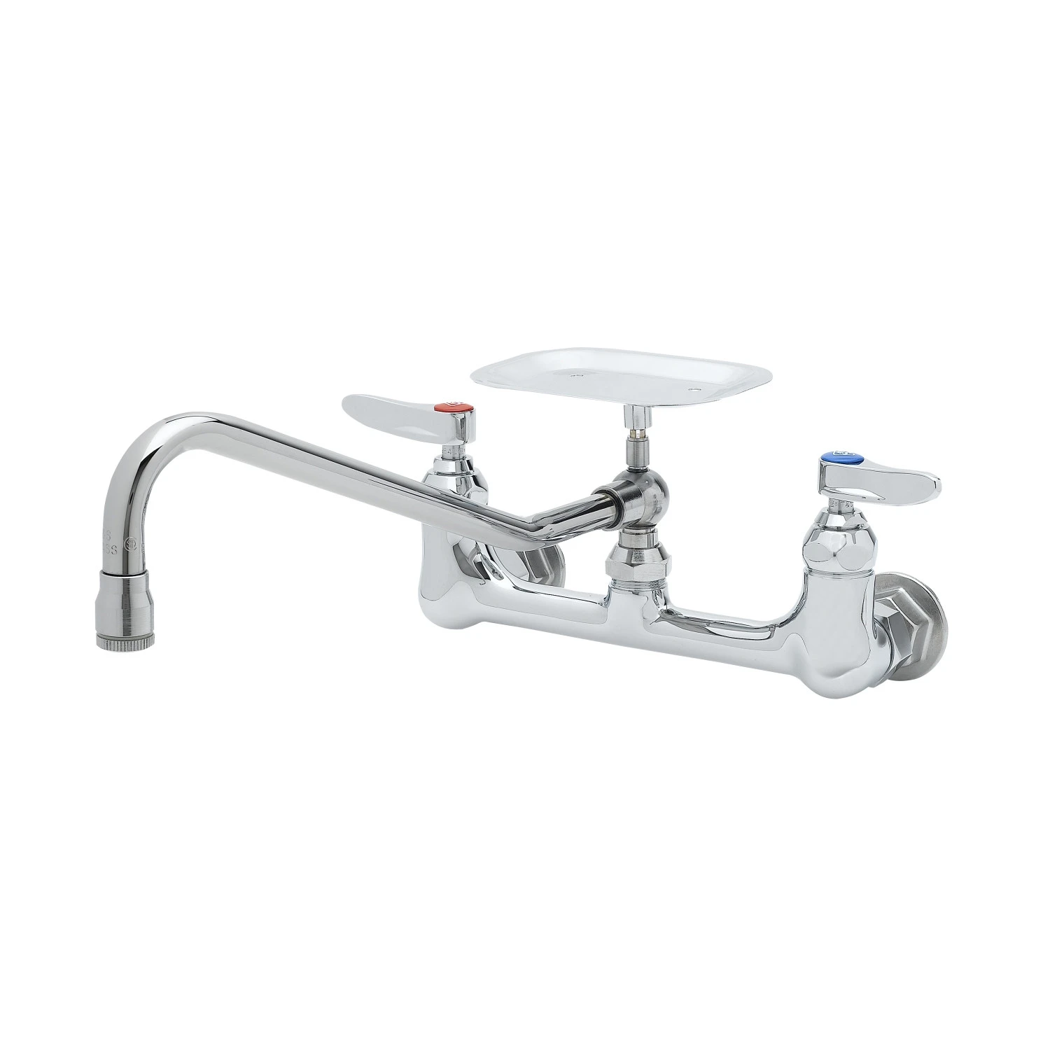 T&S B-0233-03 Double Pantry Faucet, Wall Mt., 8 Inch Centers, 12 Inch Swing Nozzle | AV3NEK