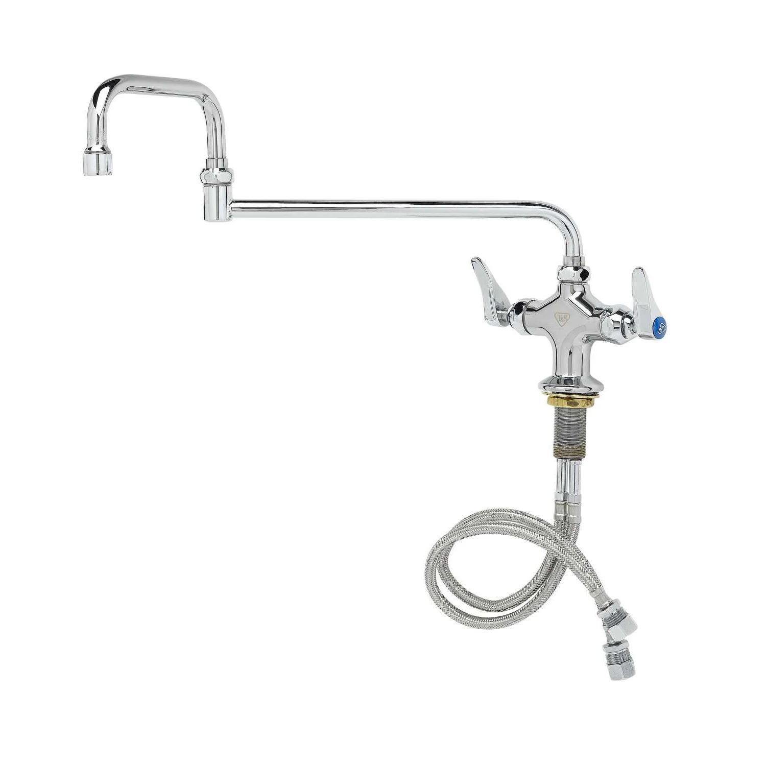 T&S B-0250 Double Pantry Faucet, Single Hole Base, 18 Inch Double-Joint Swing Nozzle | AV3NFQ