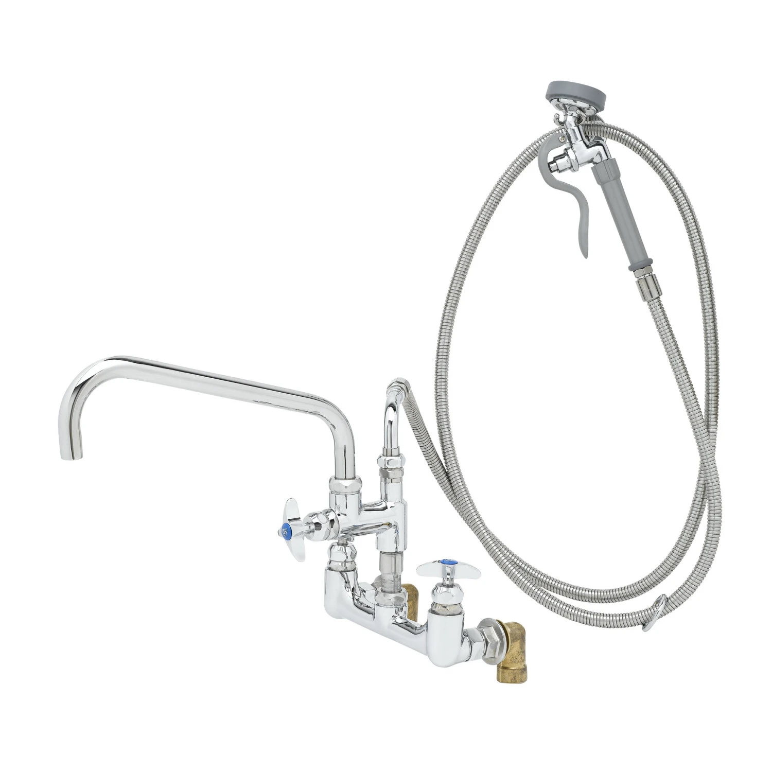 T&S B-0284 Mixing Faucet, 12 Inch Nozzle, 104 Inch Flex Hose, Spray Valve | AV3NHG