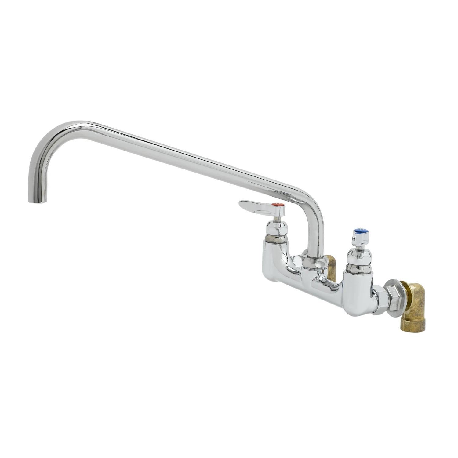 T&S B-0290-01 Mixing Faucet, 8 Inch Wall Mount, 16 Inch Swing Nozzle, Inlets, Lever Handles | AV3NHQ