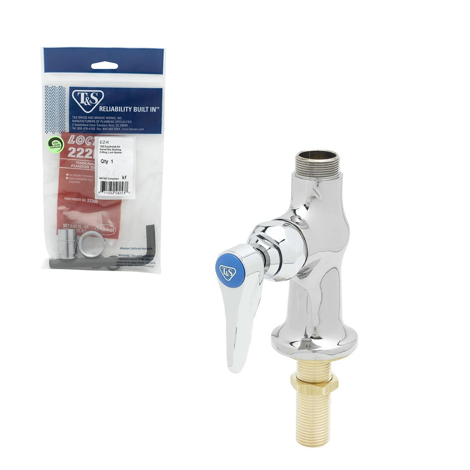 T&S B-0305-LN Single Pantry Swivel/Rigid Base Faucet, Deck Mt., Less Nozzle | AV3NLD