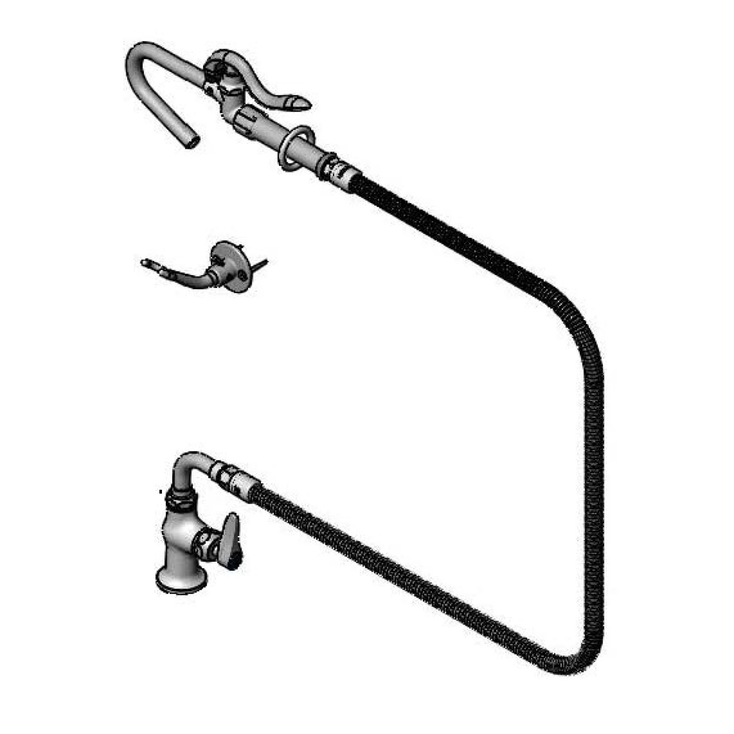 T&S B-0305-PFCR-LVB Single Pantry Faucet, Cerama With Check Valve, Hook Nozzle | CL6UYB