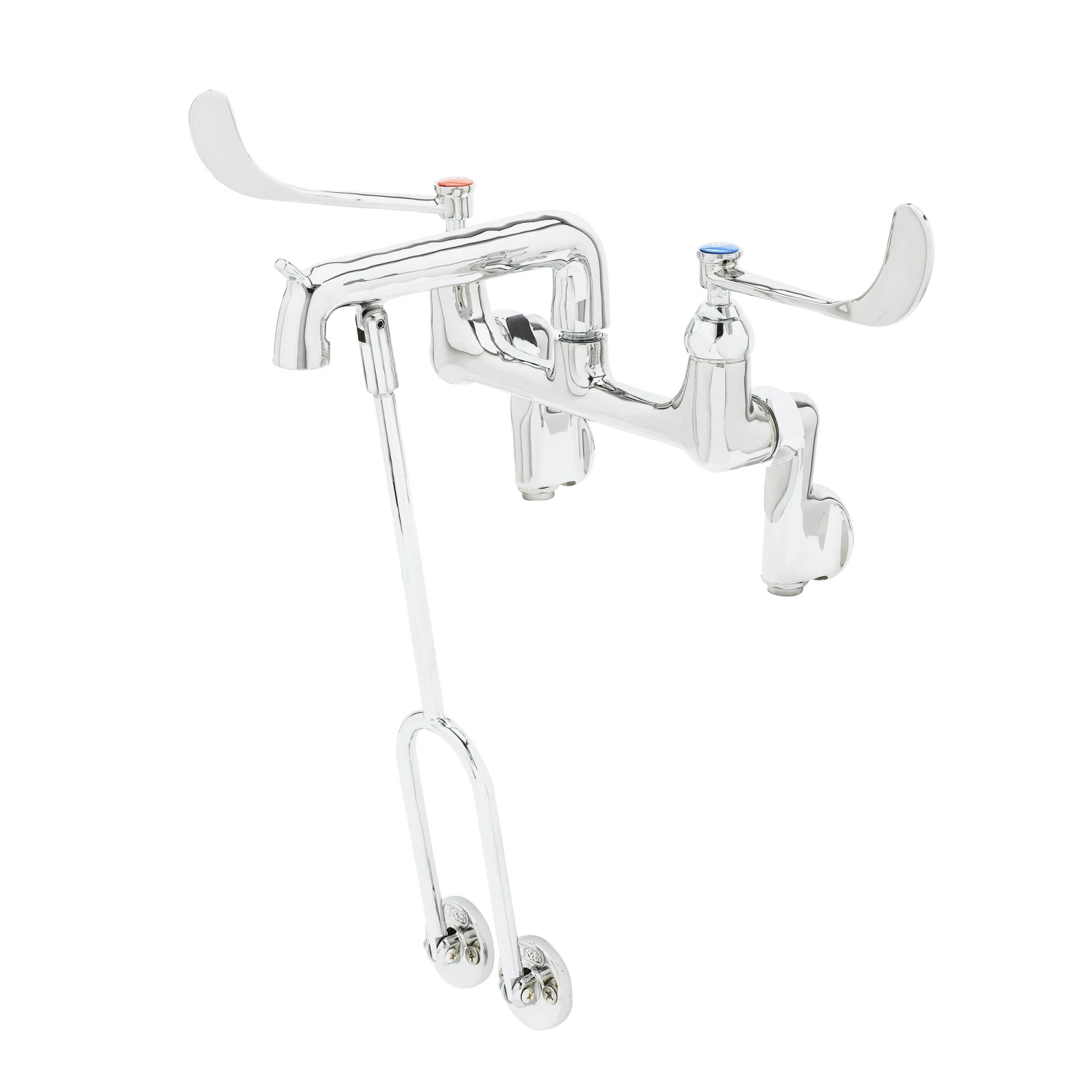 T&S B-0650-01 Service Sink Faucet, Wall Mt., Adjustable Centers, 6 Inch Wrist Action Handles | AV3PBL