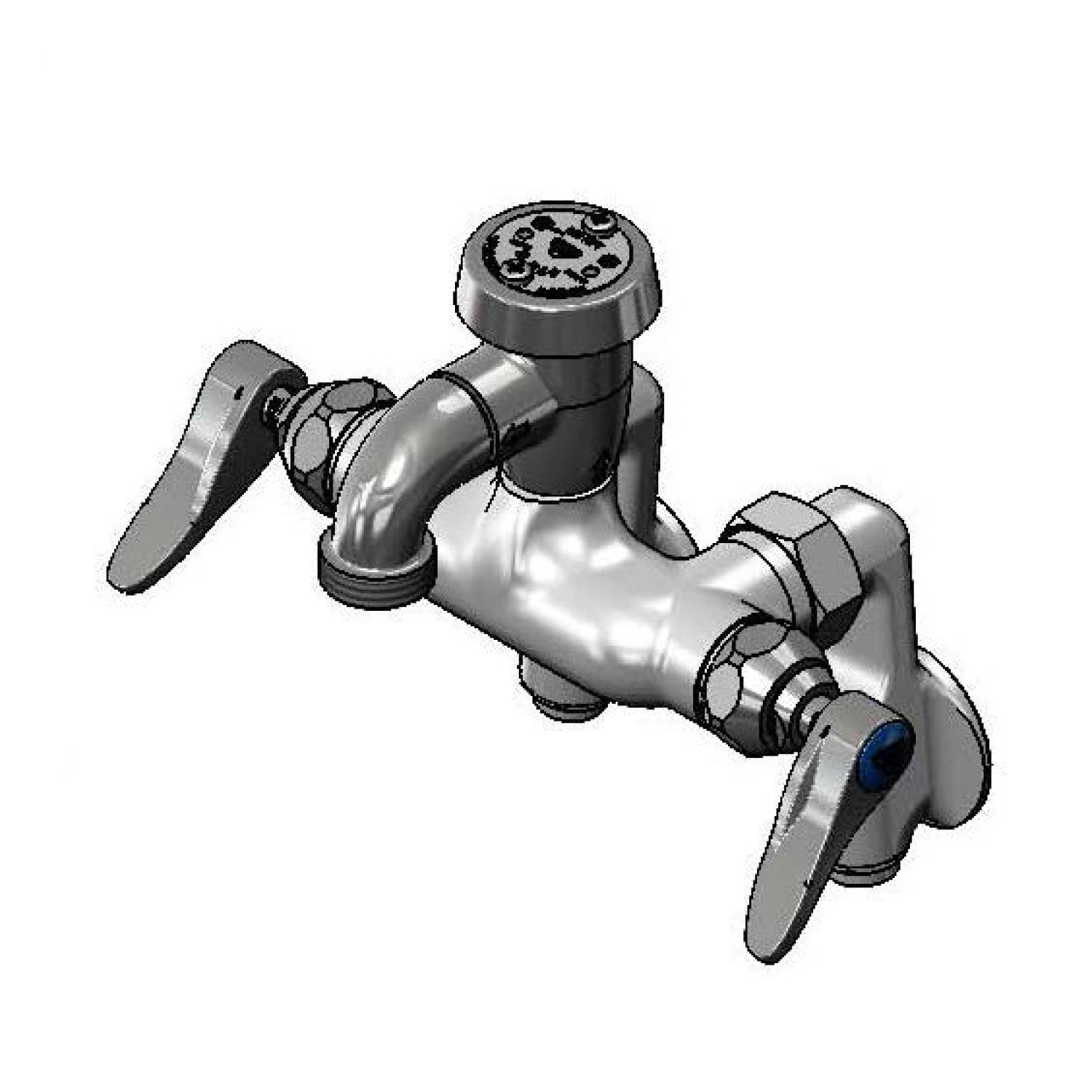 T&S B-0669-RGH Service Sink Faucet, Wall Mt., Adjustable Center, Integral Stop, Rough | AV3PEQ