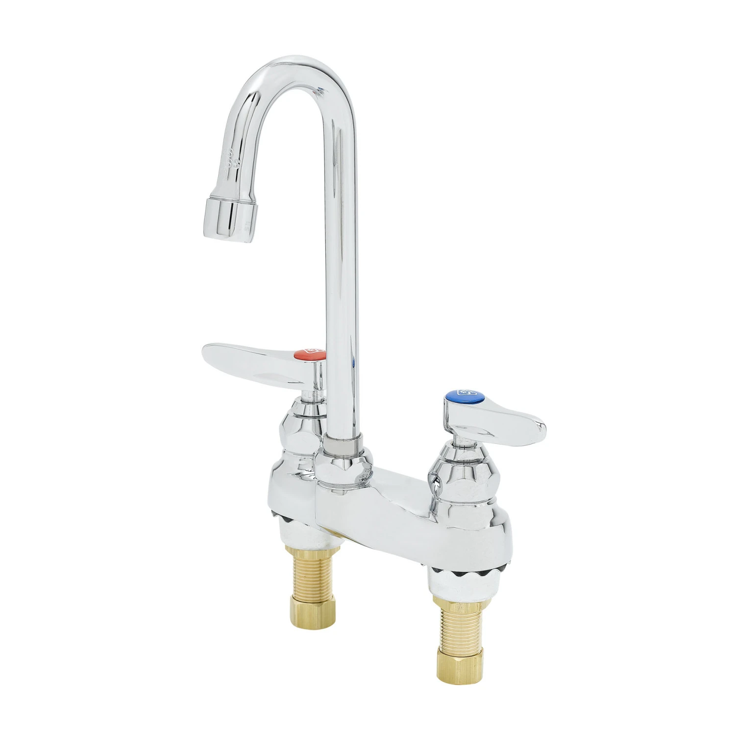 T&S B-0874 Lavatory Faucet, Deck Mt, 4 Inch Centers, Swivel/Rigid Gooseneck | AV3PPF