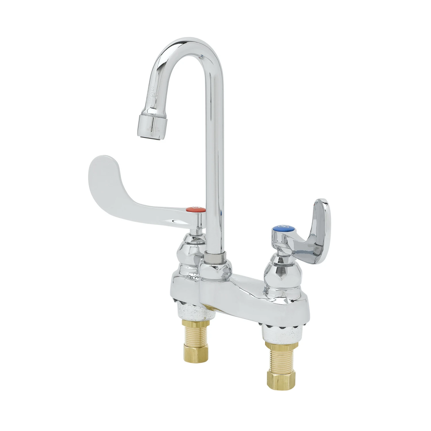 T&S B-0892-QT-LF16 Centerset Faucet, 4 Inch, Swivel Gooseneck, 1.5 GPM Flow Disc, Outlet | AV3PRU