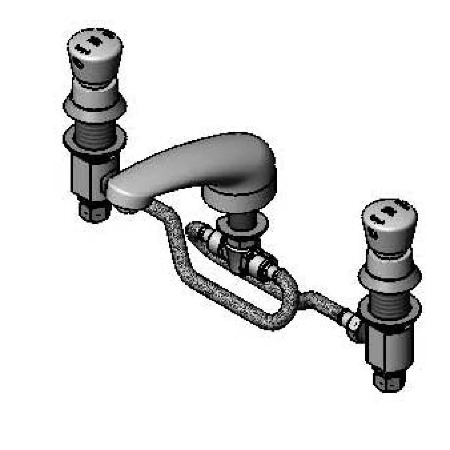 T&S B-2483 Lavatory Faucet, Push-Button Self-Closing, Flex Lines, 5 Inch Cast Spout | AV3QWR