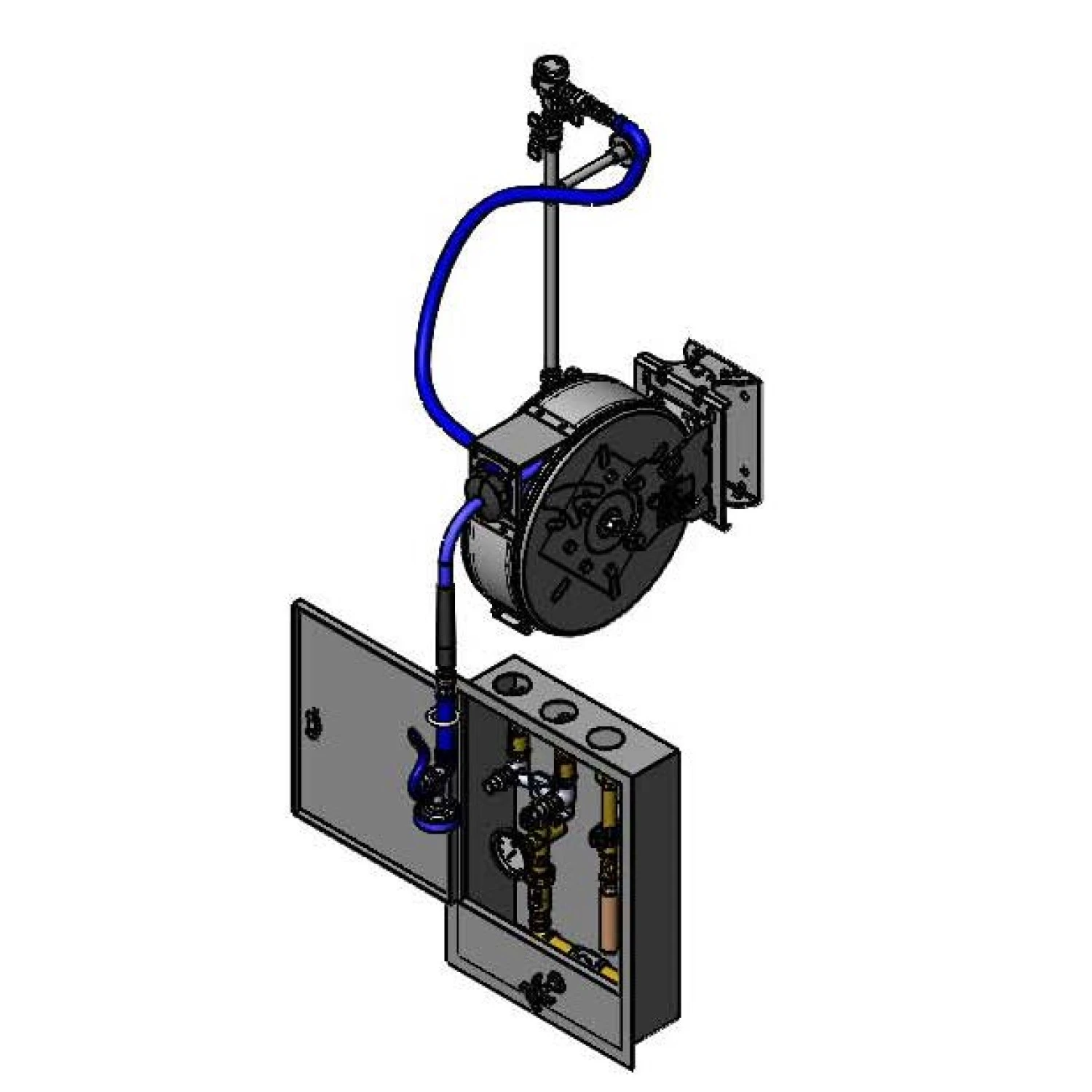 T&S B-7122-C01WS5 Reel System, 3/8 Inch ID x 30 Feet Closed Hose Reel, Spray Valve | CE6ADV