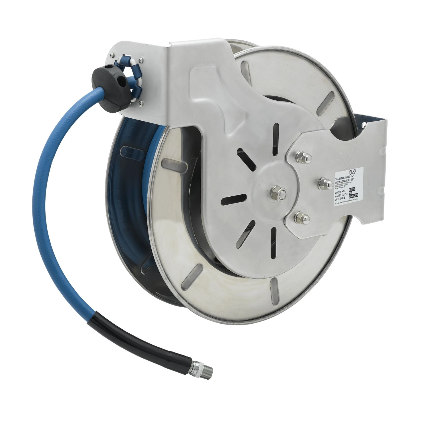 T&S B-7133 Hose Reel, Open, Stainless Steel, 1/2 Inch x 35 Feet Hose | AV3RNB