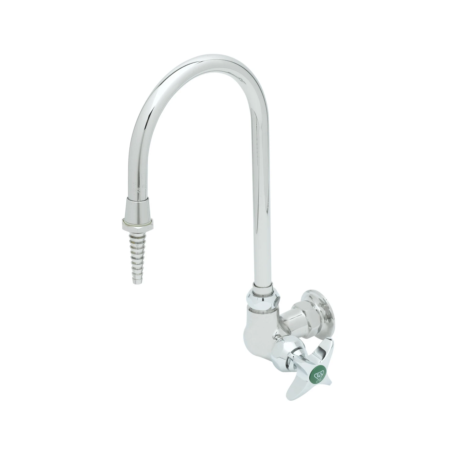 T&S BL-5710-01 Lab Faucet, Single Temp, Wall Mount, Swivel/Rigid Gooseneck, Serrated Tip | AV4BGK