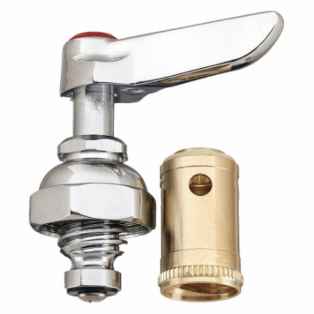 T&S 2714-40 Handle, Use with Hot Water emp, Lever Handle, Chrome Finish, Brass | CU7CPJ 4KRC8