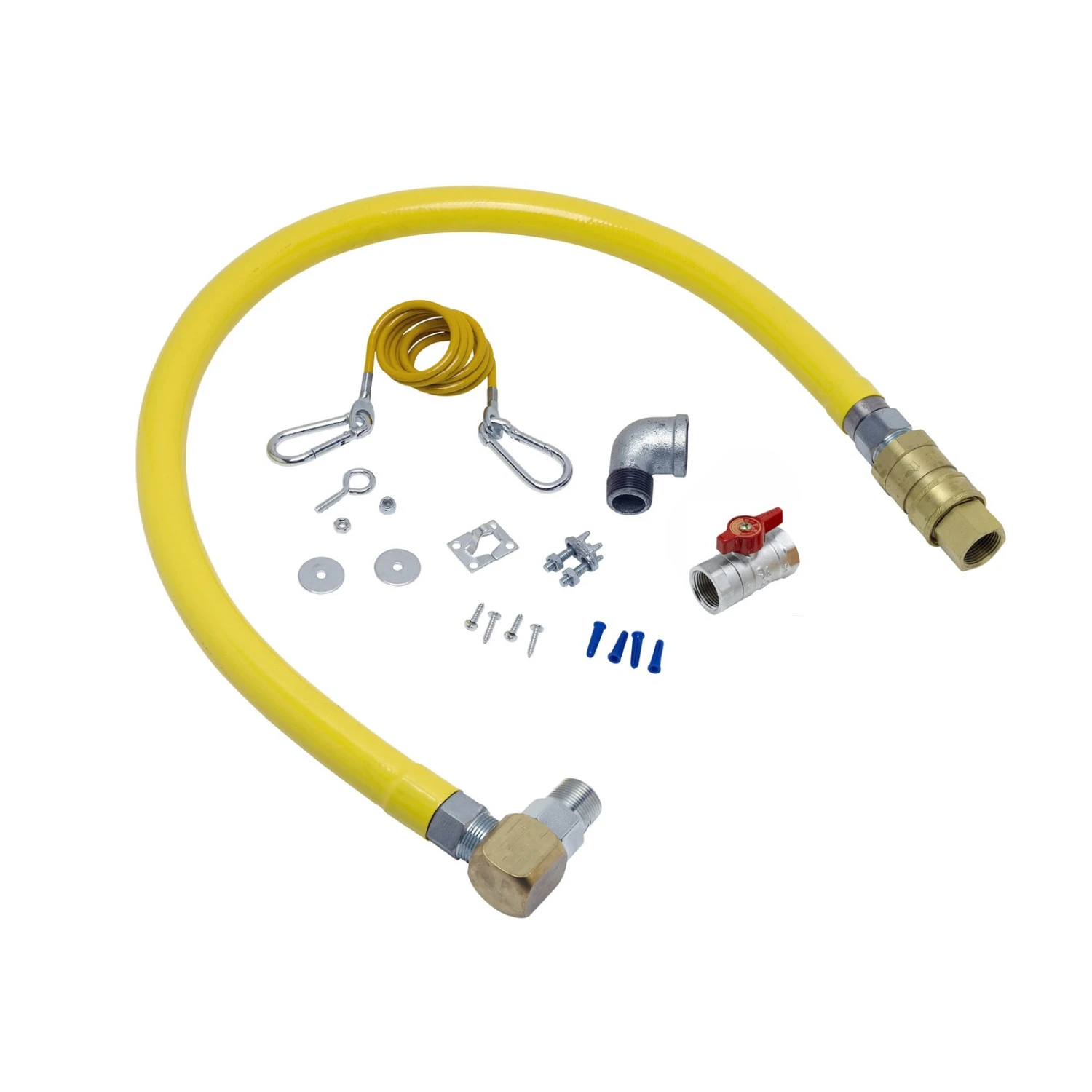 T&S HG-4E-48SEL Gas Hose, 1 Inch NPT X 48 Inch Long, Swivel, Quick-Disconnect | AV9YJQ