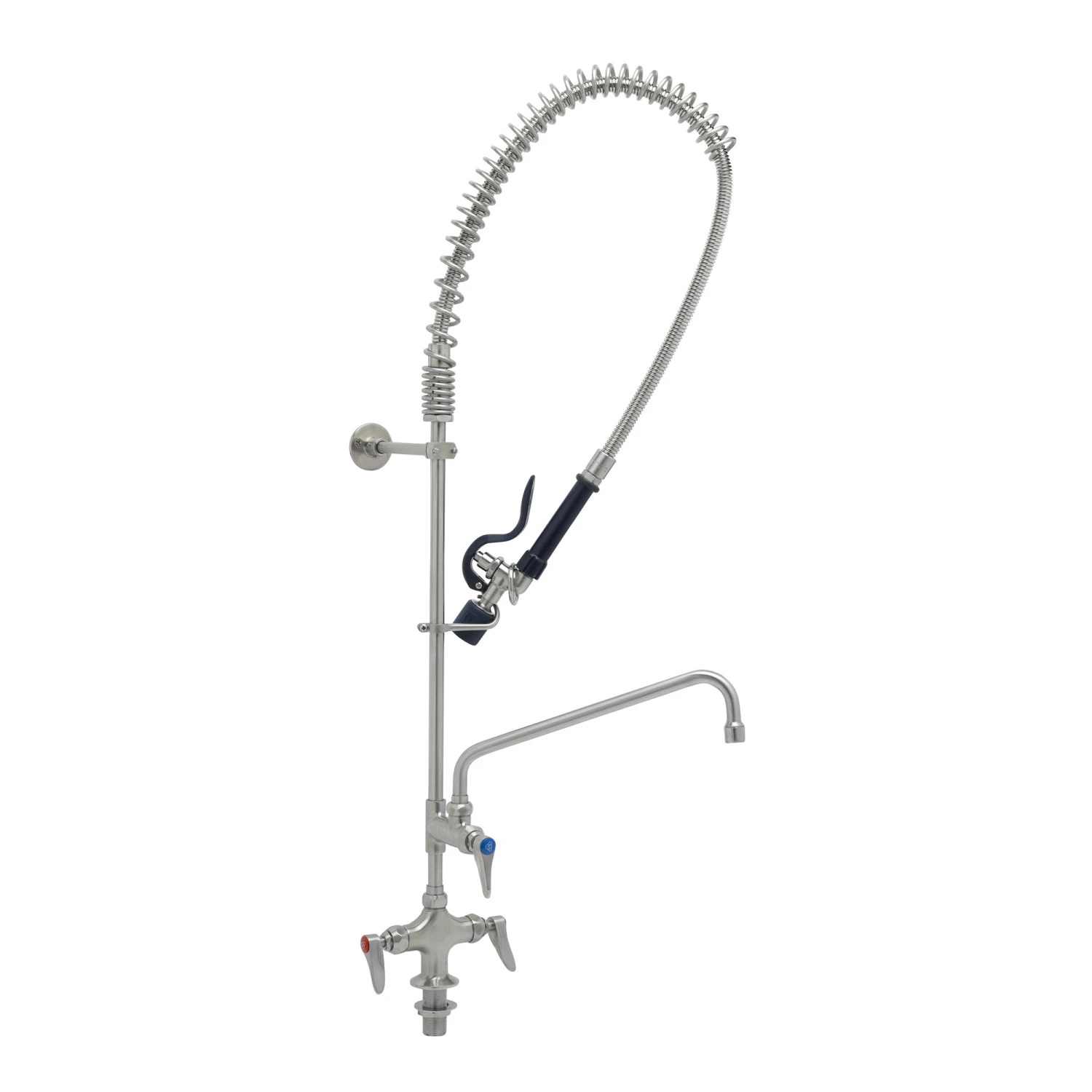 T&S S-0113-A12-BJ Pre-Rinse Unit, Single Hole Base, 12 Inch Add-On Faucet, Wall Bracket, Stainless Steel | CL6VHF