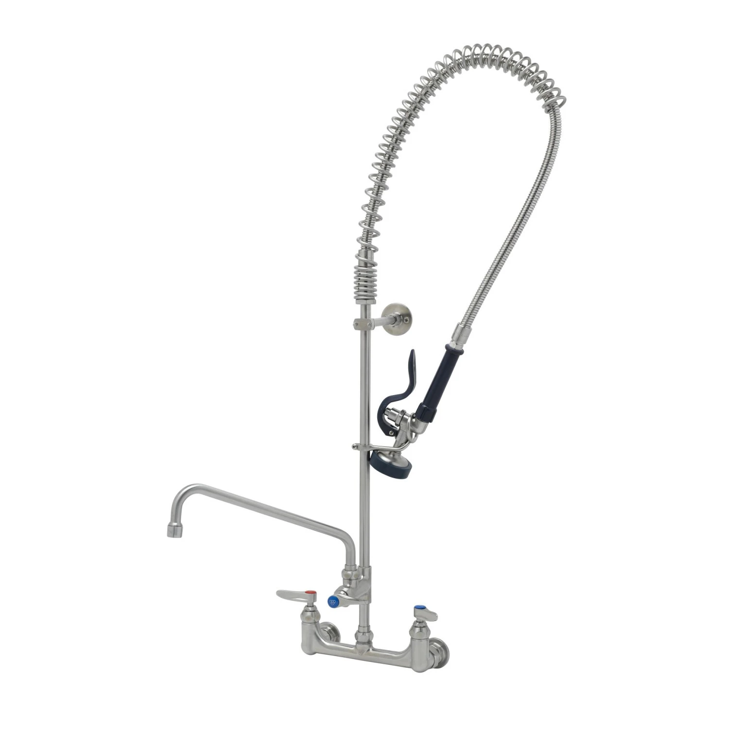 T&S S-0133-A12-B Pre-Rinse Unit, 8 Inch Wall Mount, 12 Inch Add-On Faucet, Wall Bracket, Stainless Steel | CL6VHP