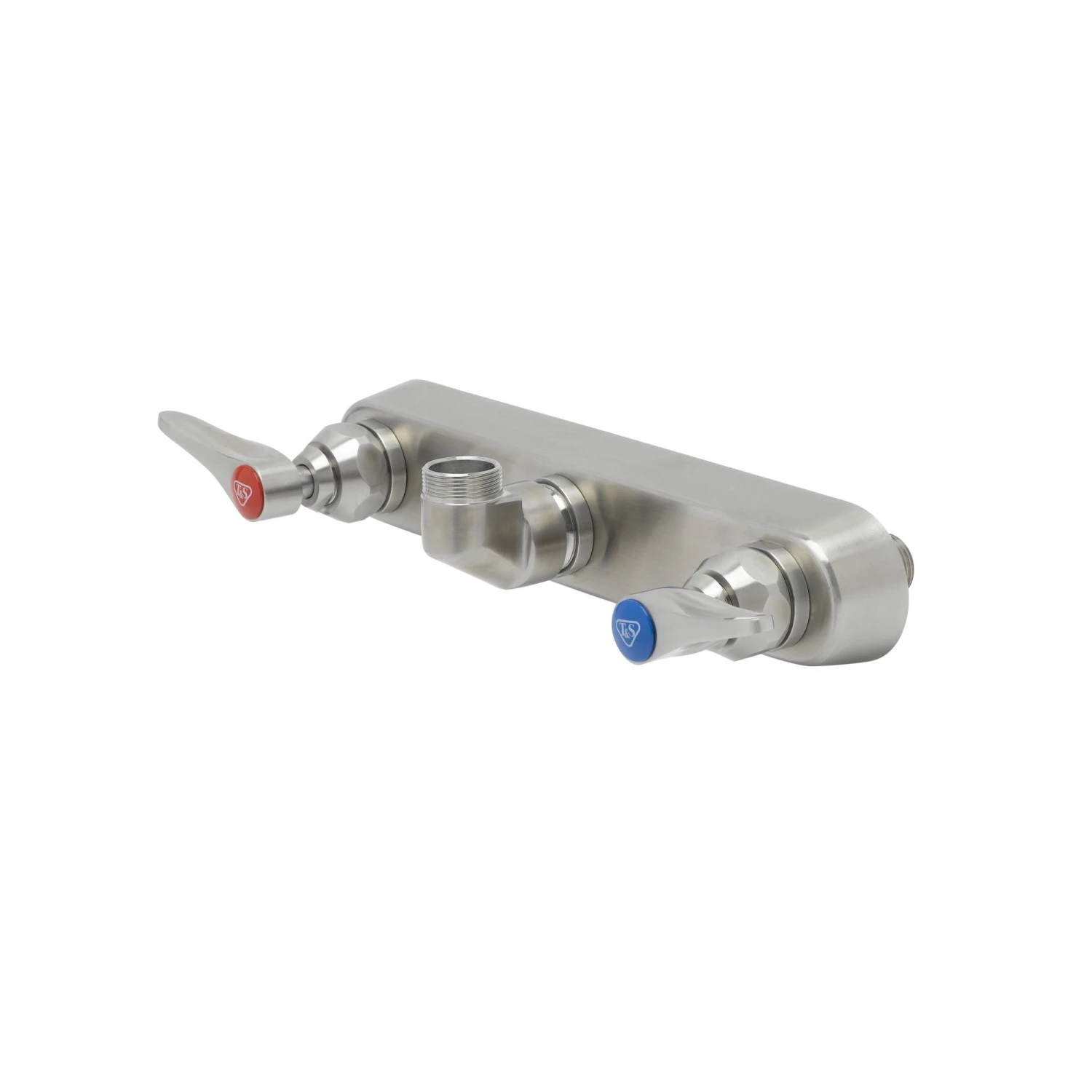 T&S S-1125-LN Wall Mount Mixing Faucet, 4 Inch, Stainless Steel, Lever Handles | CL6VKG