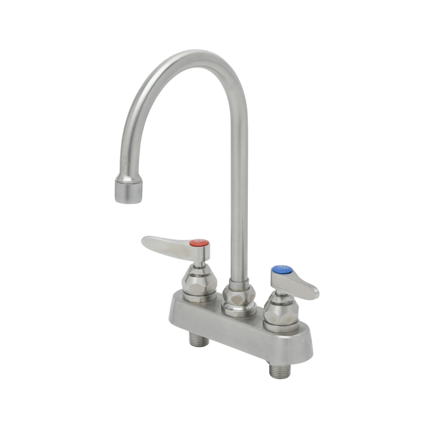 T&S S-1141 Deck Mount Workboard Faucet, 4 Inch, Stainless Steel Lever Handles | CL6VKH