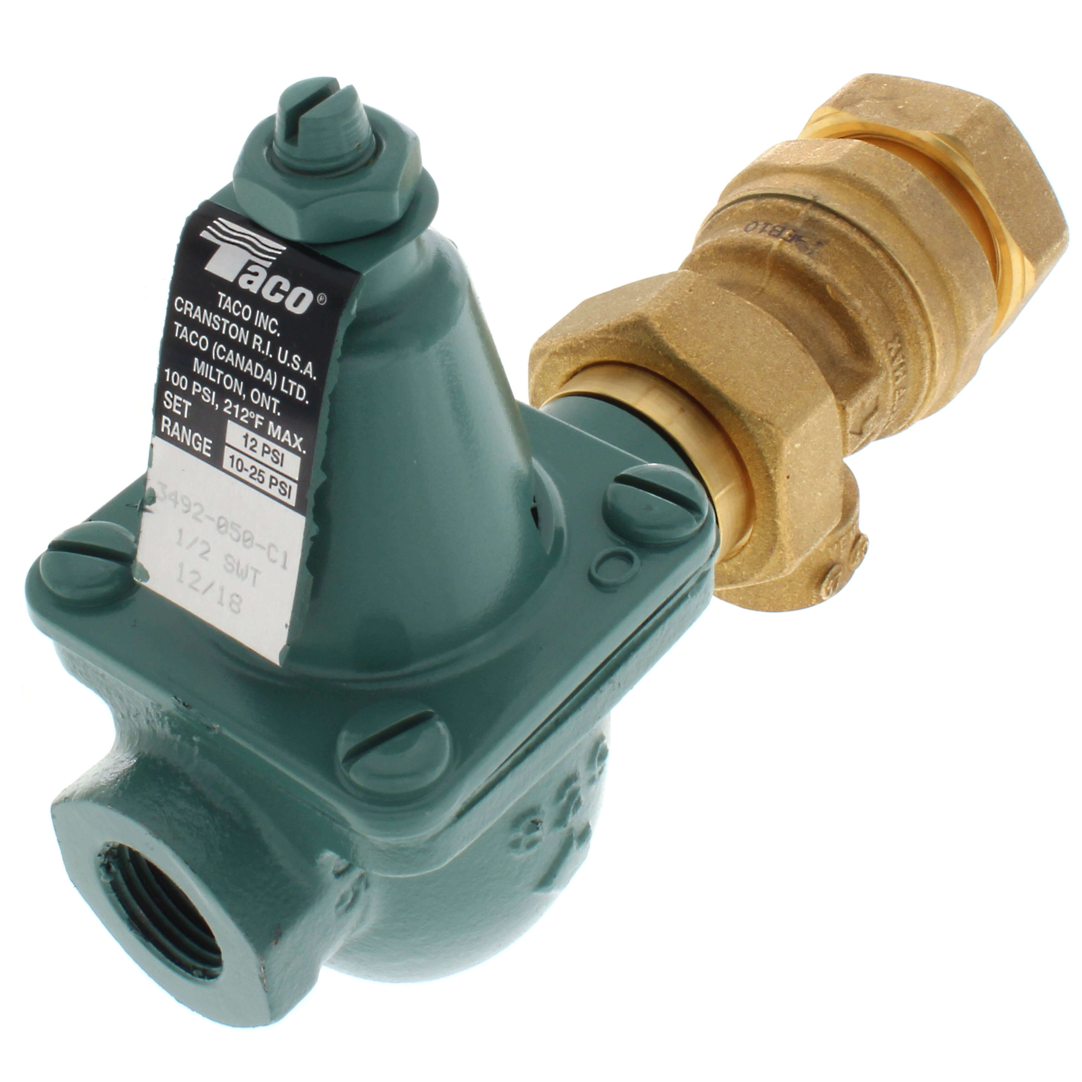 Combination Boiler Feed Valve And Backflow Sweat x NPT, 1/2 Inch Size, Cast Iron