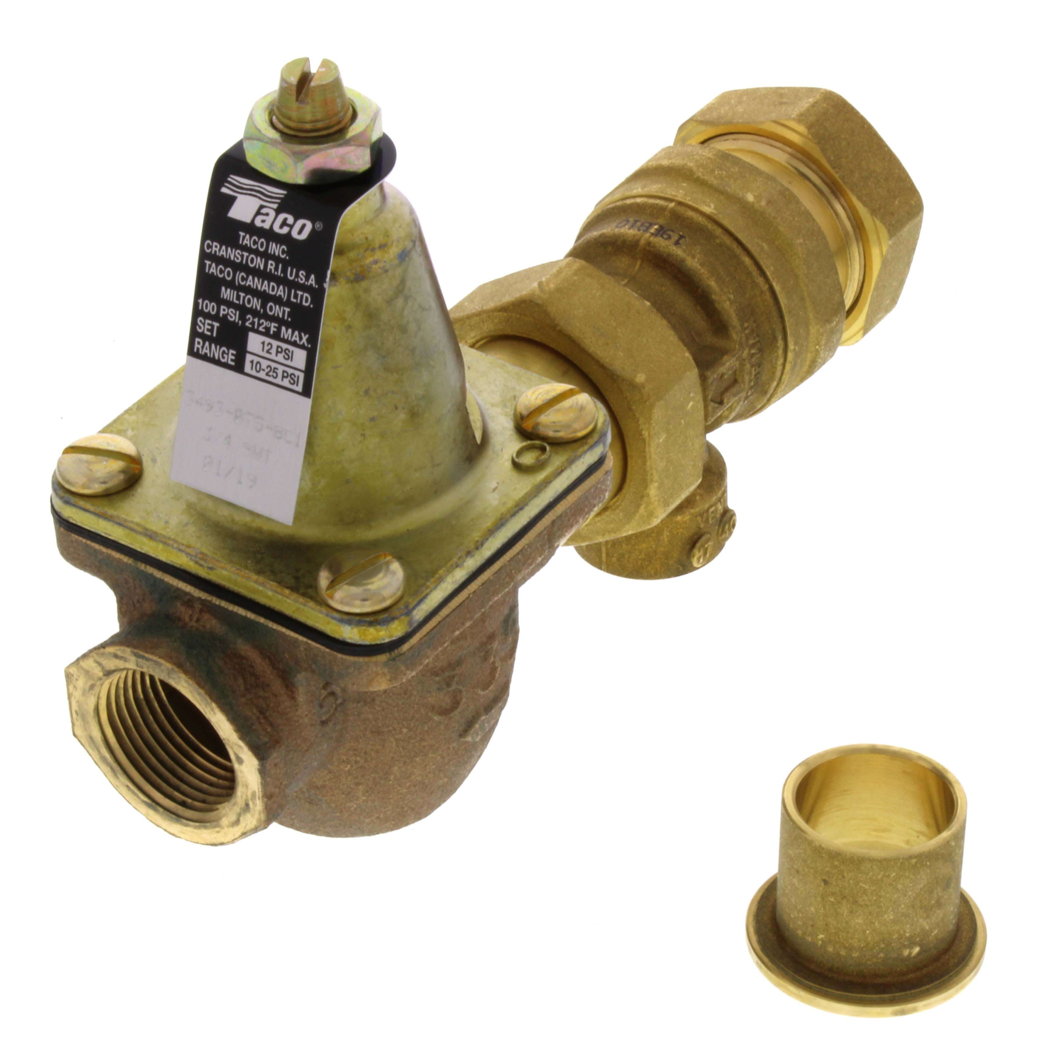 Combination Boiler Feed Valve And Backflow, 3/4 Inch Size, Brass