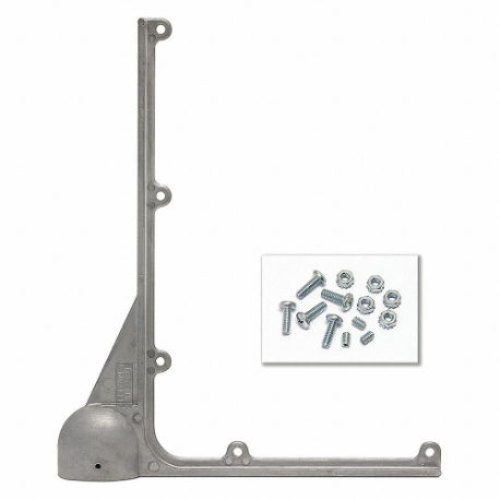 Post Top L-Brackets, 2 3/8 Inch Round, Aluminum, Unfinished, Silver