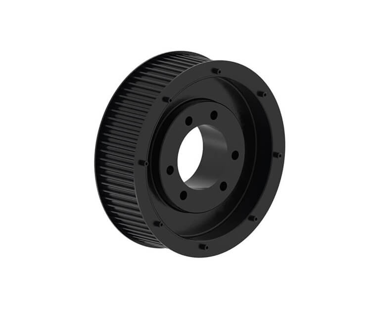 TB WOODS W7214M65 QT Power Chain Belt Sprocket, Cast Iron, 7.38 inch Hub Dia., 65mm Belt Width | AK6XGD