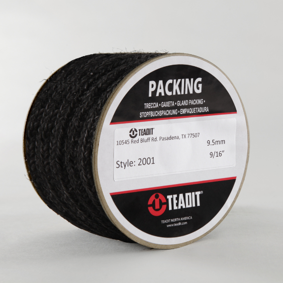 TEADIT P2001.18 Compression Packing Seal, 2001, 1/8 Inch Size, Graphite Yarn | CN7FKF