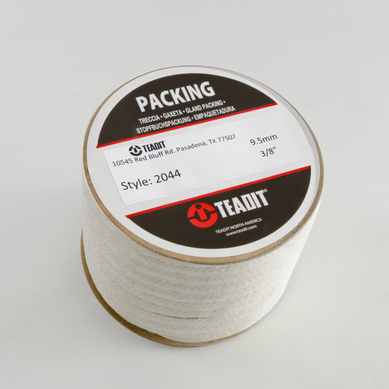 TEADIT P2044.78 Compression Packing Seal, 2044, 7/8 Inch Size, Spun Kevlar with PTFE Impregnation | CN7FRY