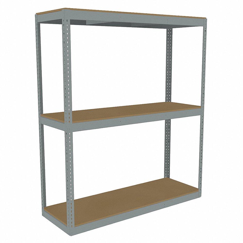 TENNSCO ZLC7-7224S-3D Boltless Shelving, Starter, Heavy-Duty, 72 Inch x 24 in, 84 Inch Overall Height, 3 Shelves | CU6GAR 36K295