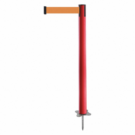 TENSABARRIER 884-21-STD-O5X-C Spike Post, Plastic, Red, 43 Inch Post Height, 2 1/2 Inch Post Dia, Stake, Orange | CU6JTZ 409X95