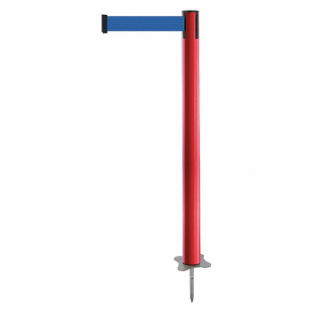 TENSABARRIER 884-21-STD-L5X-C Spike Post, Plastic, Red, 43 Inch Post Height, 2 1/2 Inch Post Dia, Stake, Blue, Red | CU6JTG 409X92