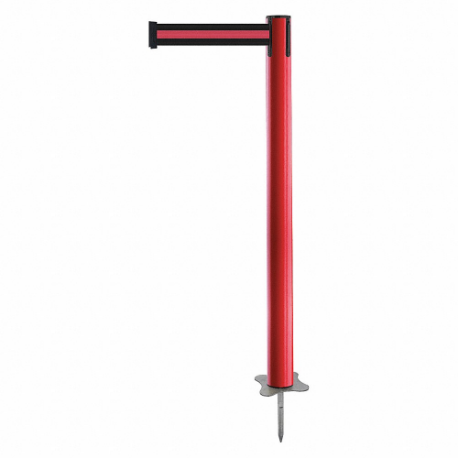 TENSABARRIER 884-21-STD-S2X-C Spike Post, Plastic, Red, 43 Inch Post Height, 2 1/2 Inch Post Dia, Stake, Unfinished | CU6JVM 409Y18