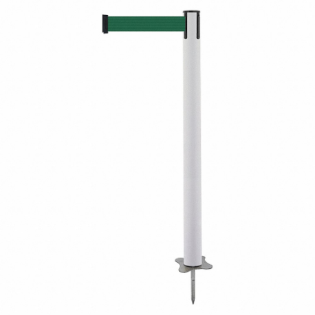 TENSABARRIER 884-32-STD-G7X-C Spike Post, Plastic, White, 43 Inch Post Height, 2 1/2 Inch Post Dia, Stake, Steel | CU6JXE 409Z44