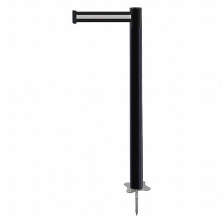 TENSABARRIER 884-33-STD-S3X-C Spike Post, Plastic, Black, 43 Inch Post Height, 2 1/2 Inch Post Dia, Stake, Steel | CU6JRA 410A49