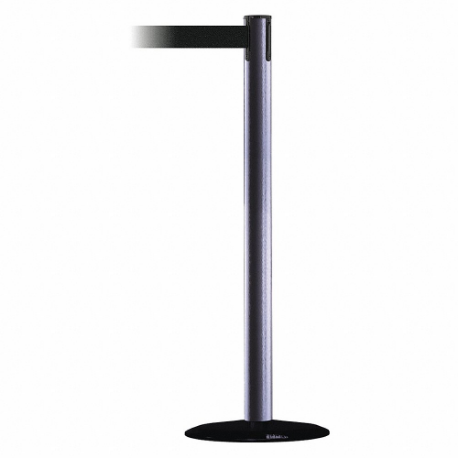 TENSABARRIER 889B-33-73-MAX-NO-B9X-C Barrier Post With Belt, Steel, Gray Hammer Tone, 38 Inch Post Height, 2 1/2 Inch Post Dia | CU6HAZ 20YK06