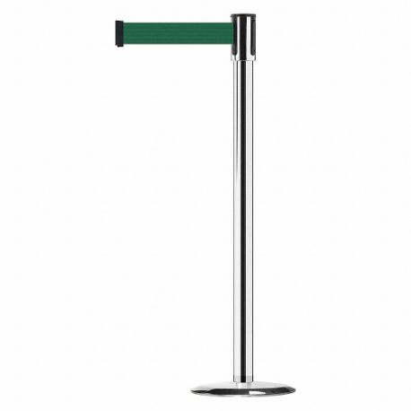 TENSABARRIER 890U-1P-1P-1P-MAX-NO-G7X-C Slimline Post, Steel, Polished Chrome, 38 Inch Post Height, 2 Inch Post Dia, Std, 1 Belts | CU6JJB 44ZX32