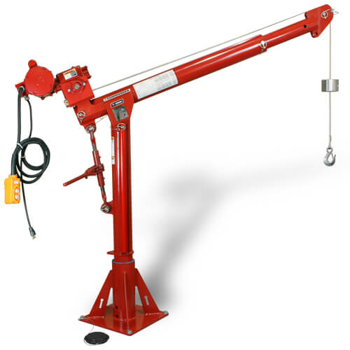 THERN 5PT20-M2 Portable Davit Crane With Worm Gear Hand Winch, Up To 2000 Lbs., Powder Coat | CY3LCD