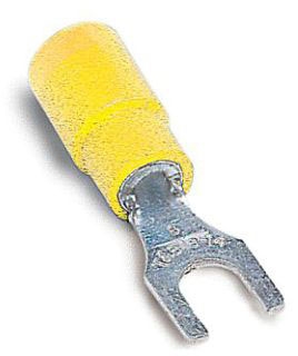 THOMAS & BETTS B134M Fork Terminal, 12-10 Size, Insulated, Vinyl | BK9CKM