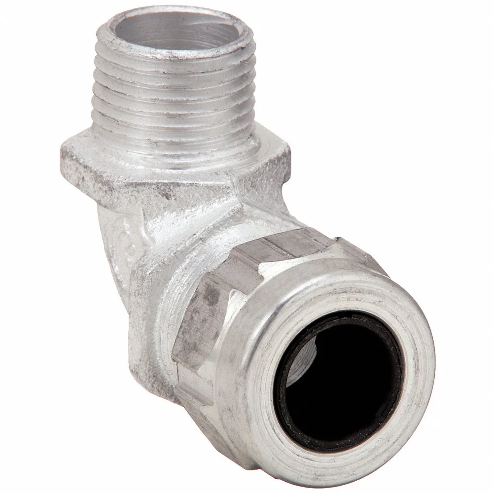 THOMAS & BETTS 4980AL Liquid Tight Cord Connector, Aluminum, 1 Inch MNPT, 0.31 To 0.56 Inch Cord Dia. | BK8XFT 2DDN2