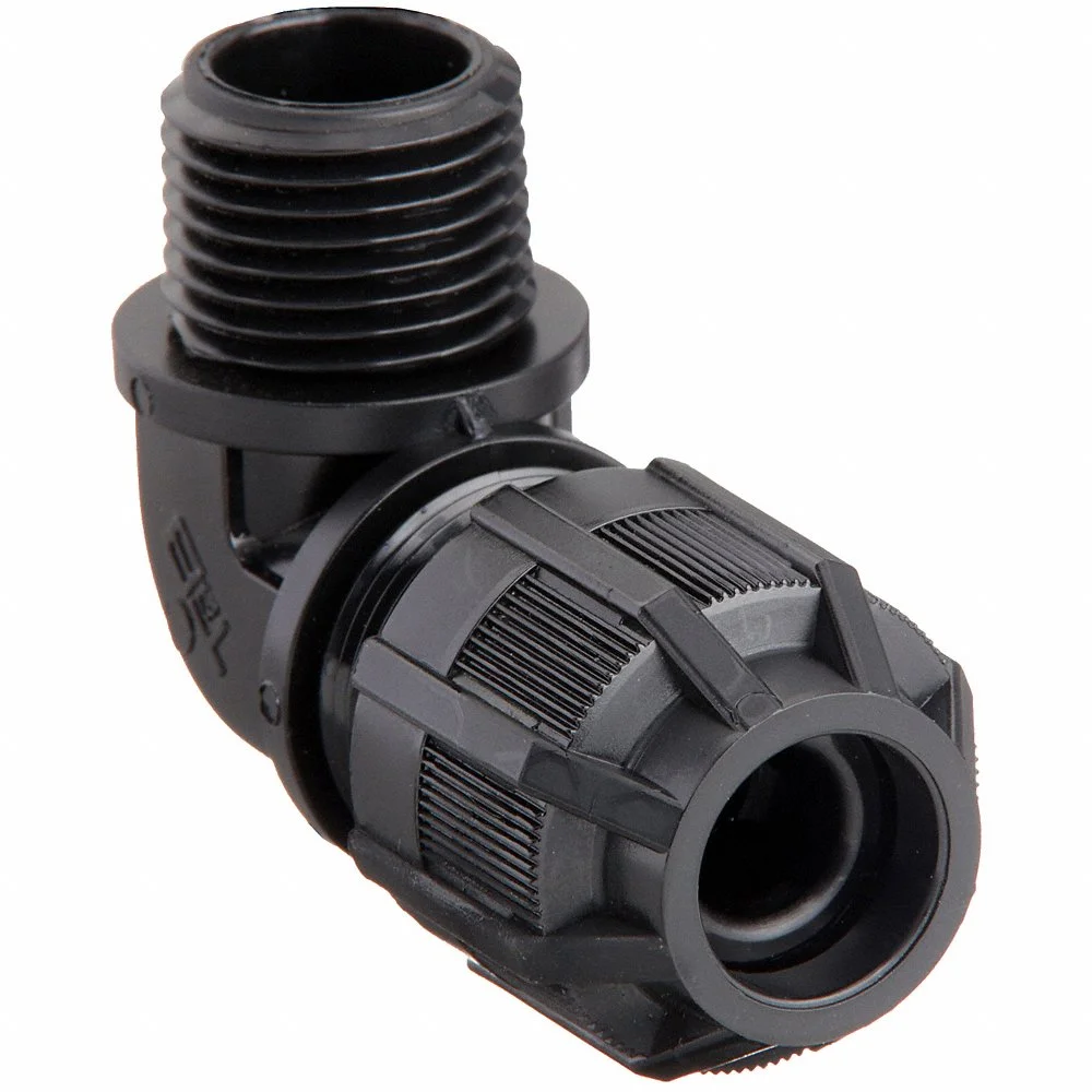 THOMAS & BETTS 4960NM Liquid Tight Cord Connector, Nylon, 1/2 Inch MNPT, 0.13 To 0.38 Inch Cord Dia., Black | BK8XEZ 2DDK5