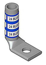 Copper One Hole Lug, Standard Barrel, #10 Bolt Size, Tin Plated