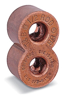 THOMAS & BETTS 54155PFNM Ground Rod, 1 Inch Size, 2-2/0 Awg Cable | BK8YLA