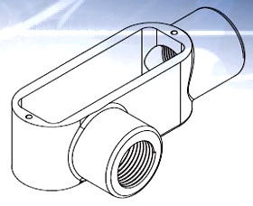 Copper Two Hole Lug, 45 Degree Bend Long Barrel, 3/8 Inch Bolt Size