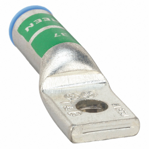 THOMAS & BETTS 60114 One-Hole Lug Compression Connector, 4 AWG Cable Size, Green, 2.06 Inch Length | CJ2YMF 3LM83