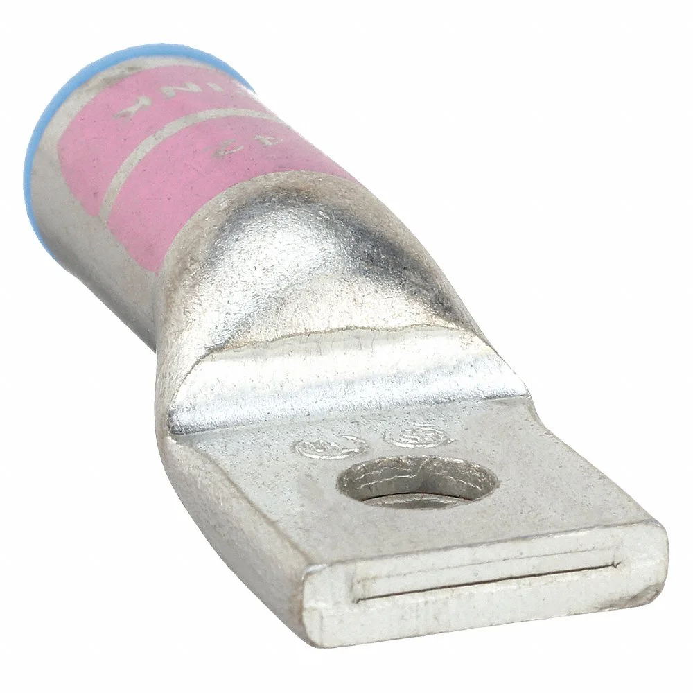 THOMAS & BETTS 60117 One-Hole Lug Compression Connector, 2 AWG Cable Size, Pink, 2.09 Inch Length | CJ2YMT 3LM85