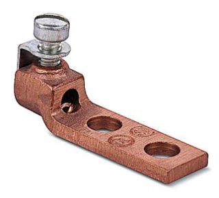 THOMAS & BETTS C250M-TB Lug, 2 Hole, Copper, 2/0-4/0 Awg Wire | BK9DKJ