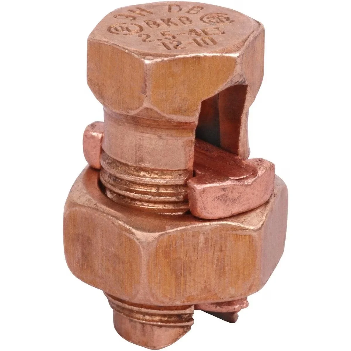 High Strength Split Bolt Connector, Type H, Bronze Alloy, 8 Str - 10 Sol