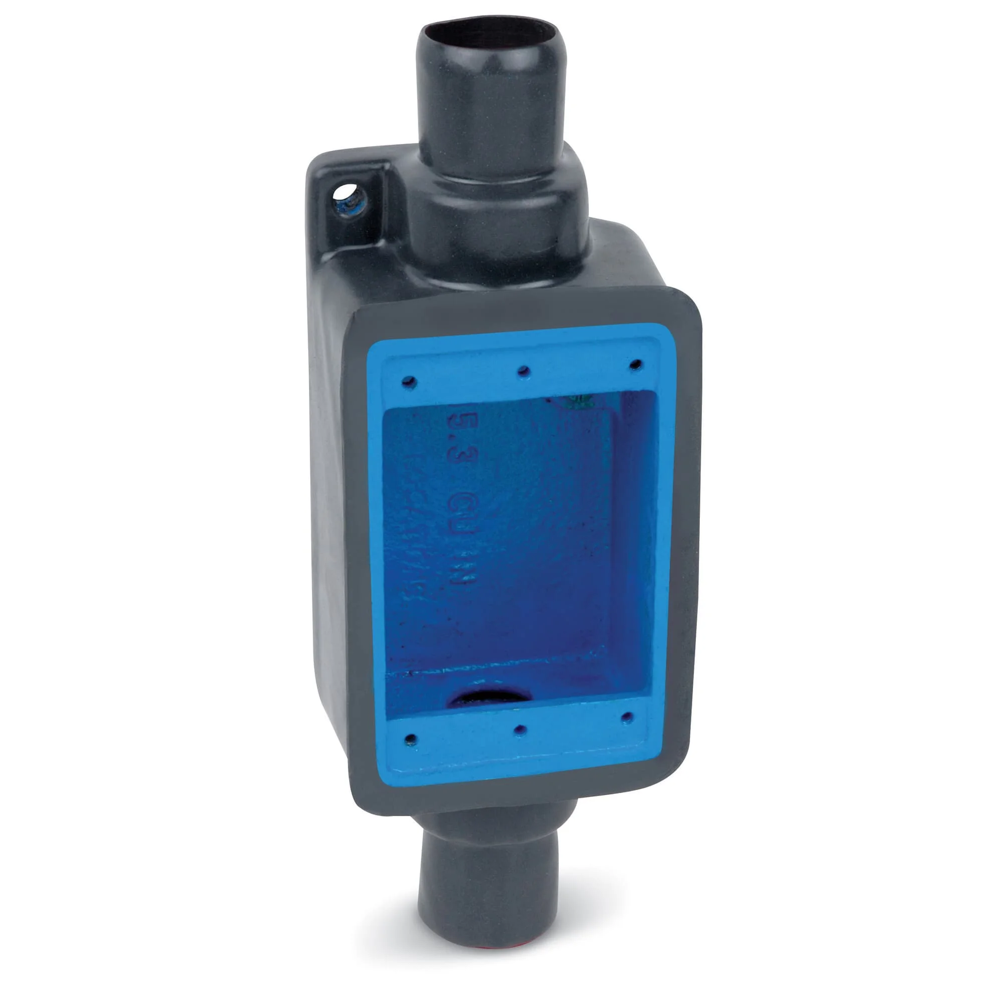 Ocal Device Box, Fdc Deep Style Feed-Through Type, Dark Gray, Iron, 3/4 In Hub Size