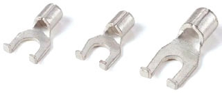 THOMAS & BETTS LTGES09B-P Flanged Fork Terminal, Non-Insulated, 12-10 AWG Wire, #10 Stud | BL9XWJ