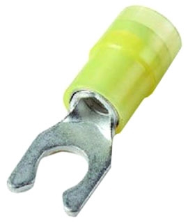 THOMAS & BETTS LTZES02G-K Locking Fork Terminal, Yellow, Nylon, 12-10 Awg Wire, #8 Stud | BL9YCB