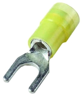 THOMAS & BETTS LTZES02G-L Fork Terminal, Yellow, Nylon, 12-10 AWG Wire, 5/16 Inch Stud | BL9YCD