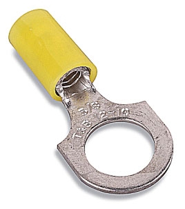 THOMAS & BETTS LTZES04G-C Nylon Ring Terminal, 12-10 AWG Wire, #10 Stud, Yellow | BL9YCV